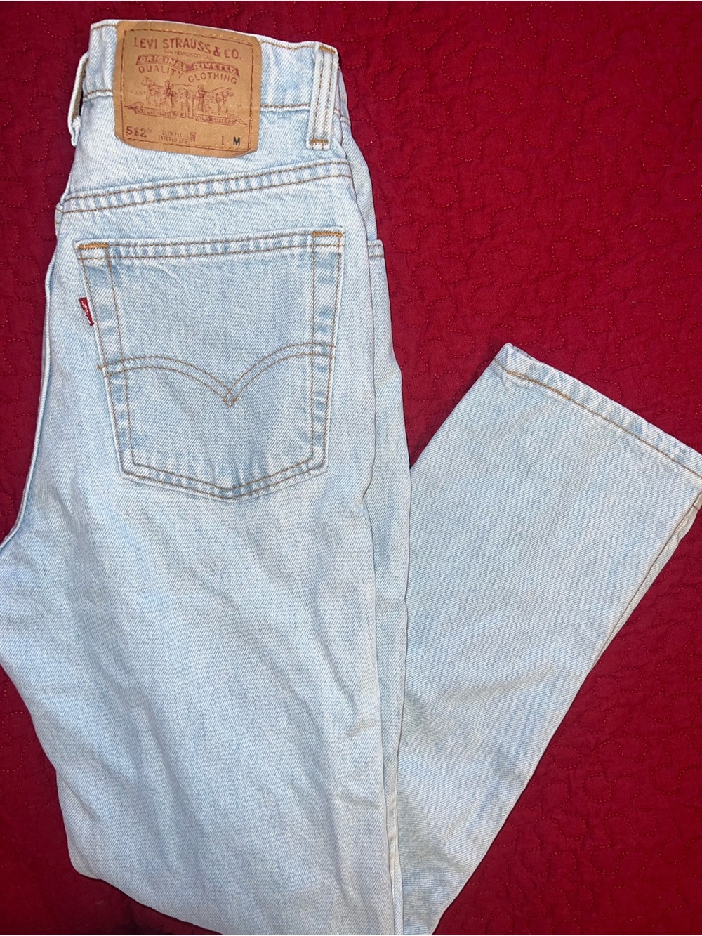 Vintage 1995 Levi's 512 Light Blue Denim Women's Jeans Slim Fit Tapered Leg